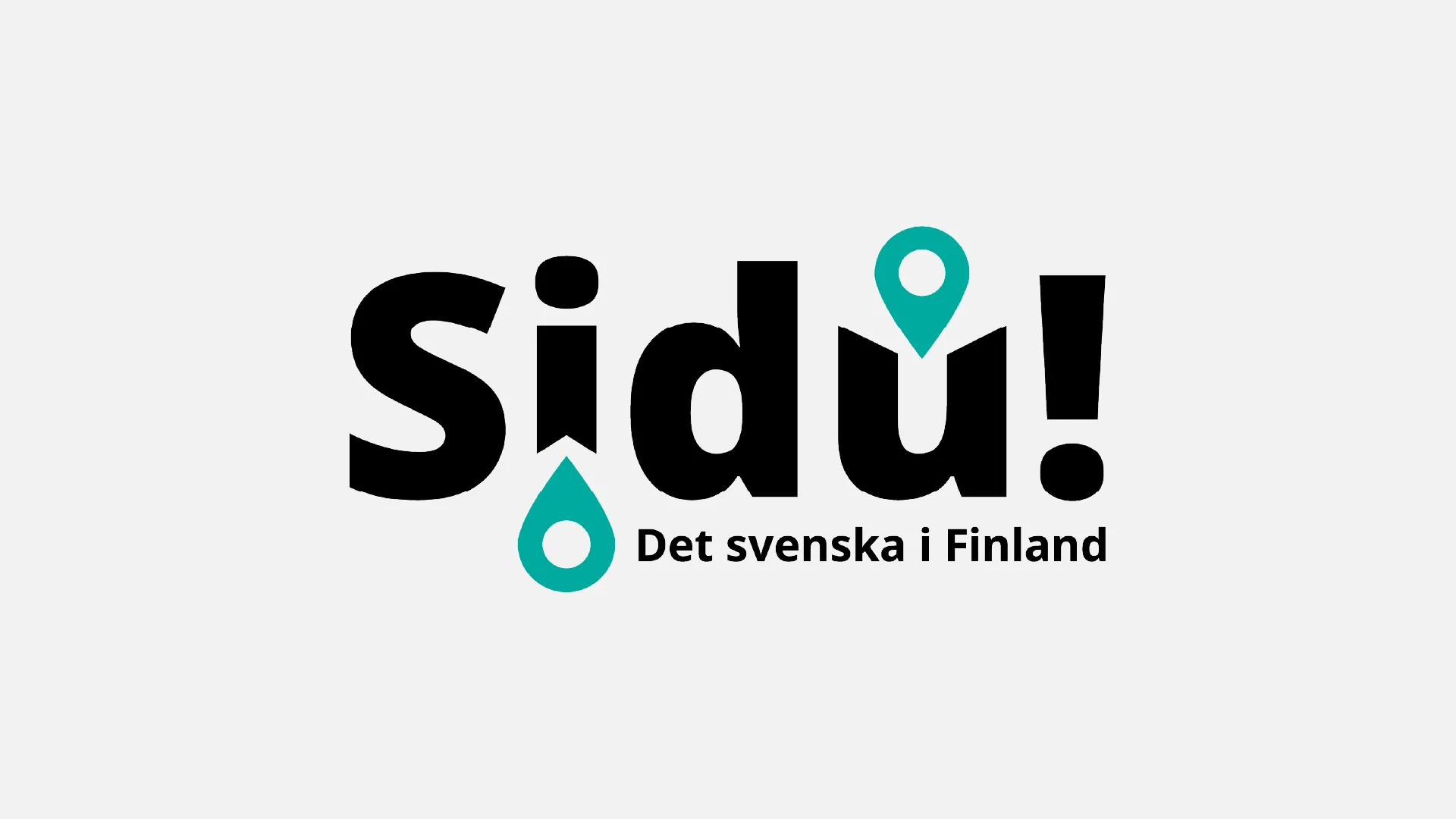 Sidu!-logo, jossa karttamerkit nimen ylä- ja alapuolella
